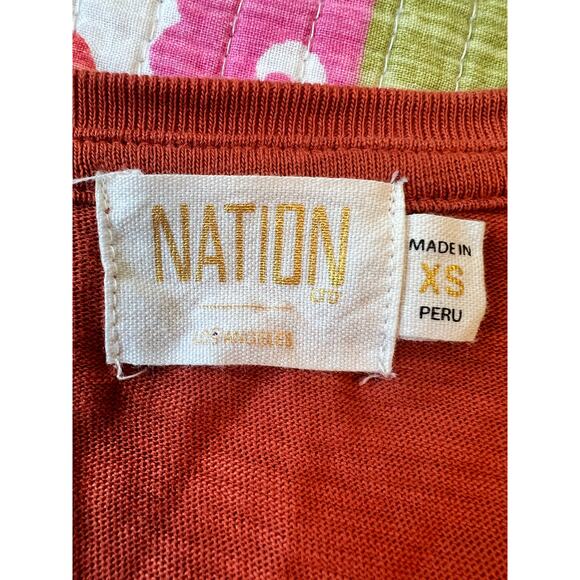 Nation LTD Everleigh Frilly Dress Midi Cayenne Orange Ruffle Sleeve Tiered XS - Picture 4 of 6